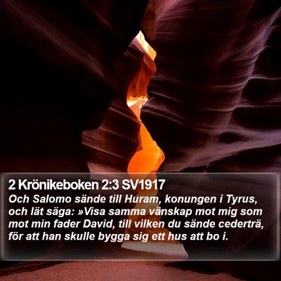 2 Krönikeboken 2:3 SV1917 Bible Verse Image