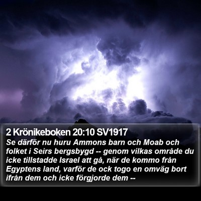 2 Krönikeboken 20:10 SV1917 Bible Verse Image