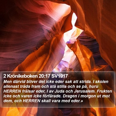 2 Krönikeboken 20:17 SV1917 Bible Verse Image