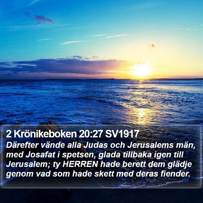 2 Krönikeboken 20:27 SV1917 Bible Verse Image