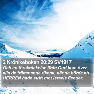 2 Krönikeboken 20:29 SV1917 Bible Verse Image