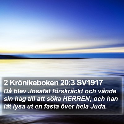 2 Krönikeboken 20:3 SV1917 Bible Verse Image