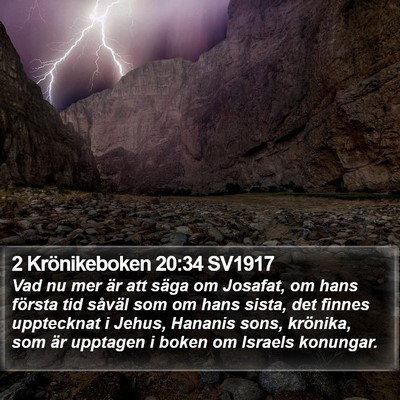 2 Krönikeboken 20:34 SV1917 Bible Verse Image