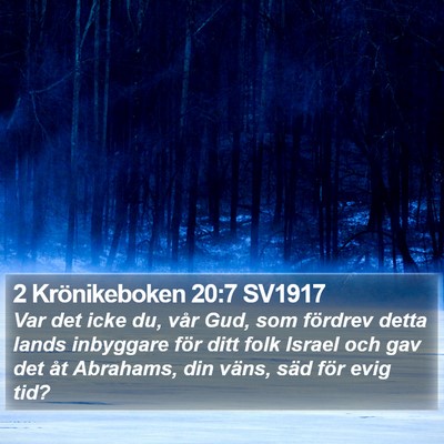 2 Krönikeboken 20:7 SV1917 Bible Verse Image