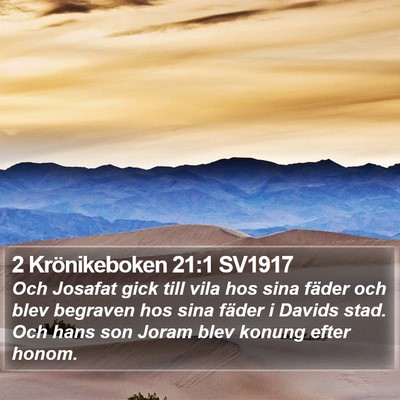 2 Krönikeboken 21:1 SV1917 Bible Verse Image