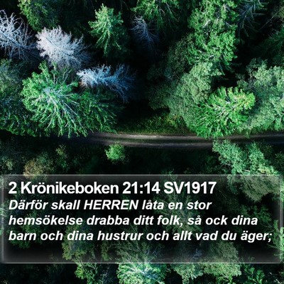 2 Krönikeboken 21:14 SV1917 Bible Verse Image