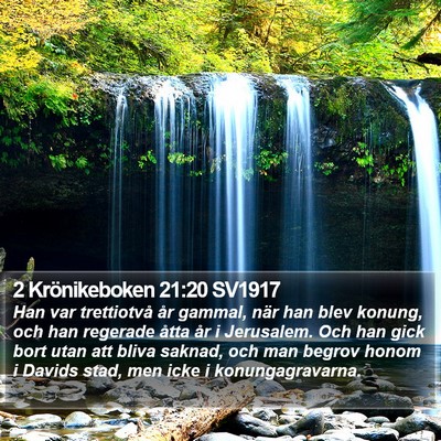 2 Krönikeboken 21:20 SV1917 Bible Verse Image