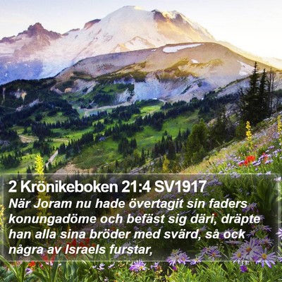 2 Krönikeboken 21:4 SV1917 Bible Verse Image