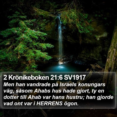 2 Krönikeboken 21:6 SV1917 Bible Verse Image