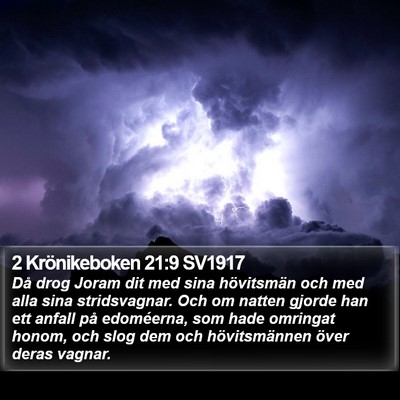 2 Krönikeboken 21:9 SV1917 Bible Verse Image