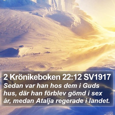 2 Krönikeboken 22:12 SV1917 Bible Verse Image