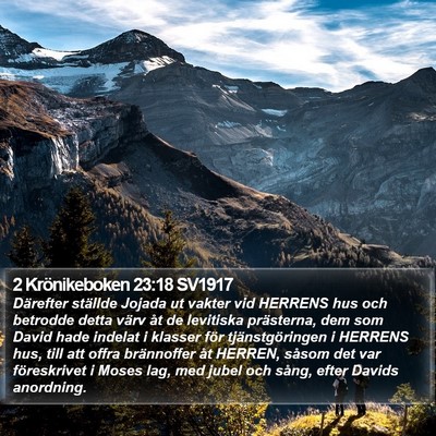 2 Krönikeboken 23:18 SV1917 Bible Verse Image
