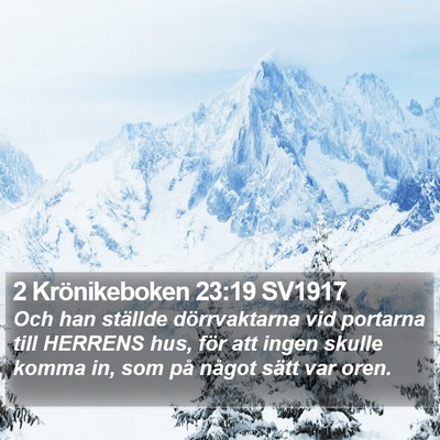 2 Krönikeboken 23:19 SV1917 Bible Verse Image
