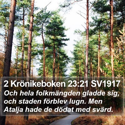 2 Krönikeboken 23:21 SV1917 Bible Verse Image
