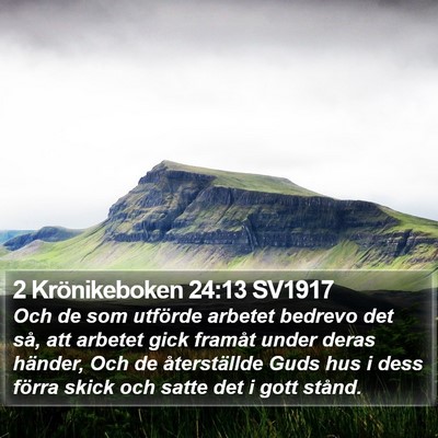 2 Krönikeboken 24:13 SV1917 Bible Verse Image