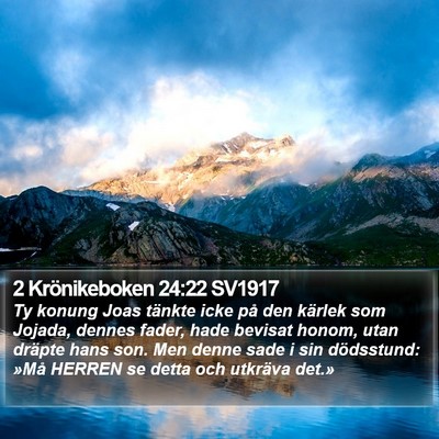 2 Krönikeboken 24:22 SV1917 Bible Verse Image