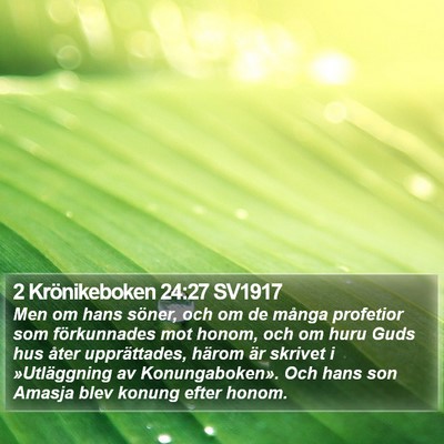 2 Krönikeboken 24:27 SV1917 Bible Verse Image