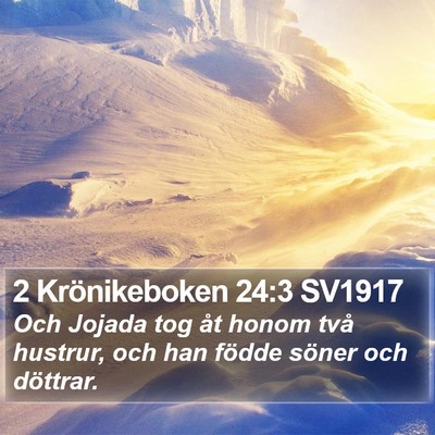 2 Krönikeboken 24:3 SV1917 Bible Verse Image