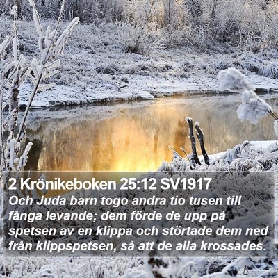 2 Krönikeboken 25:12 SV1917 Bible Verse Image