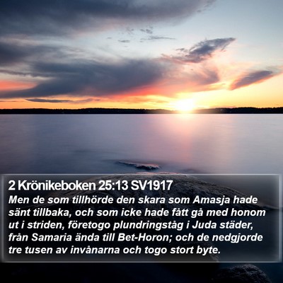 2 Krönikeboken 25:13 SV1917 Bible Verse Image
