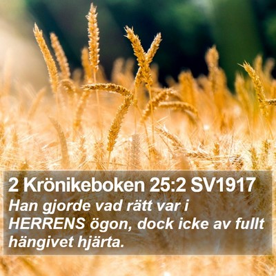 2 Krönikeboken 25:2 SV1917 Bible Verse Image