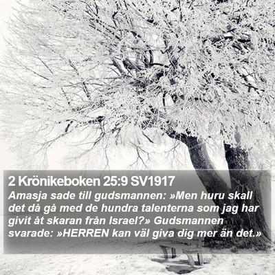 2 Krönikeboken 25:9 SV1917 Bible Verse Image
