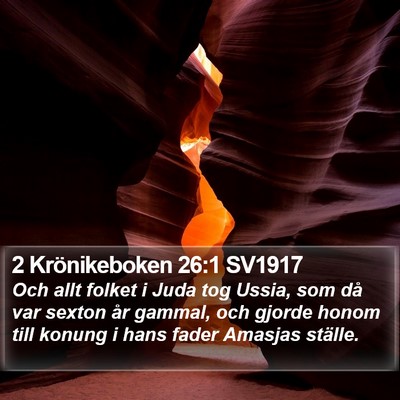 2 Krönikeboken 26:1 SV1917 Bible Verse Image