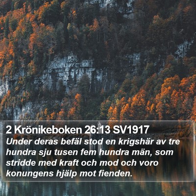 2 Krönikeboken 26:13 SV1917 Bible Verse Image