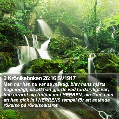 2 Krönikeboken 26:16 SV1917 Bible Verse Image