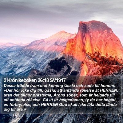2 Krönikeboken 26:18 SV1917 Bible Verse Image