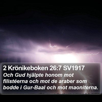2 Krönikeboken 26:7 SV1917 Bible Verse Image