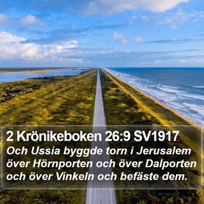 2 Krönikeboken 26:9 SV1917 Bible Verse Image