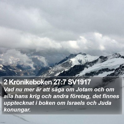 2 Krönikeboken 27:7 SV1917 Bible Verse Image