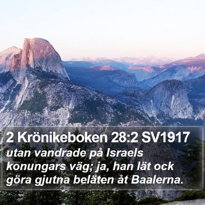 2 Krönikeboken 28:2 SV1917 Bible Verse Image