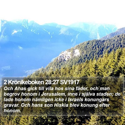 2 Krönikeboken 28:27 SV1917 Bible Verse Image