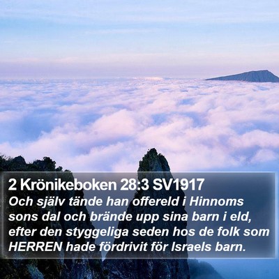 2 Krönikeboken 28:3 SV1917 Bible Verse Image
