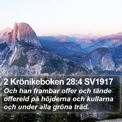 2 Krönikeboken 28:4 SV1917 Bible Verse Image
