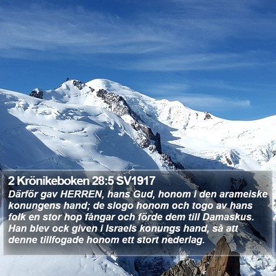 2 Krönikeboken 28:5 SV1917 Bible Verse Image