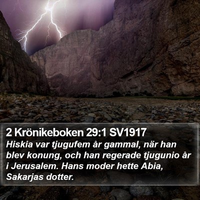 2 Krönikeboken 29:1 SV1917 Bible Verse Image