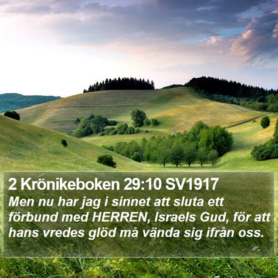 2 Krönikeboken 29:10 SV1917 Bible Verse Image