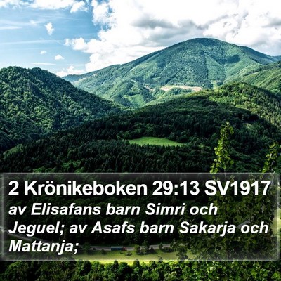 2 Krönikeboken 29:13 SV1917 Bible Verse Image