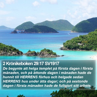 2 Krönikeboken 29:17 SV1917 Bible Verse Image