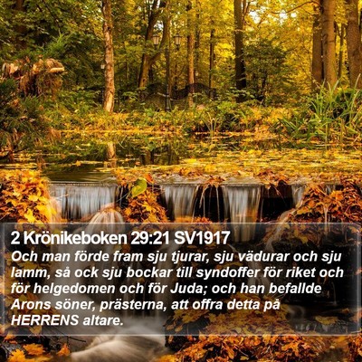 2 Krönikeboken 29:21 SV1917 Bible Verse Image