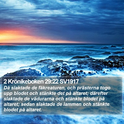 2 Krönikeboken 29:22 SV1917 Bible Verse Image