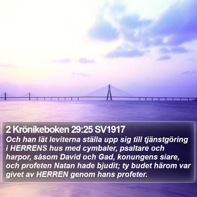 2 Krönikeboken 29:25 SV1917 Bible Verse Image