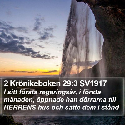 2 Krönikeboken 29:3 SV1917 Bible Verse Image