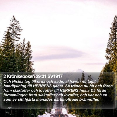 2 Krönikeboken 29:31 SV1917 Bible Verse Image