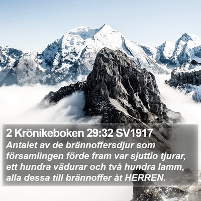 2 Krönikeboken 29:32 SV1917 Bible Verse Image