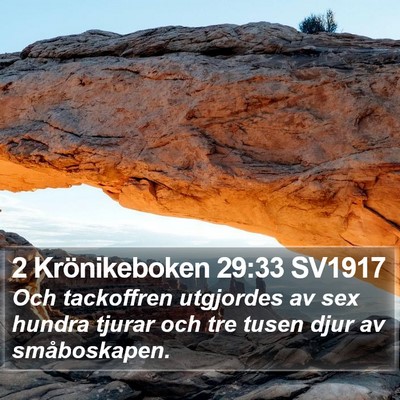 2 Krönikeboken 29:33 SV1917 Bible Verse Image