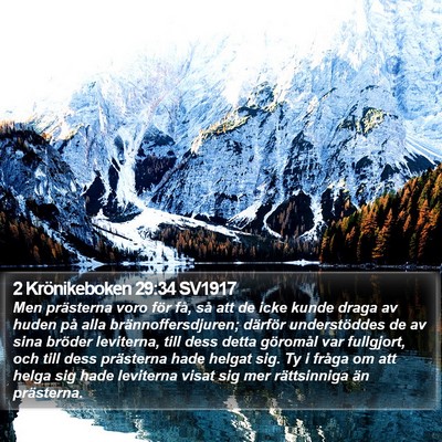 2 Krönikeboken 29:34 SV1917 Bible Verse Image